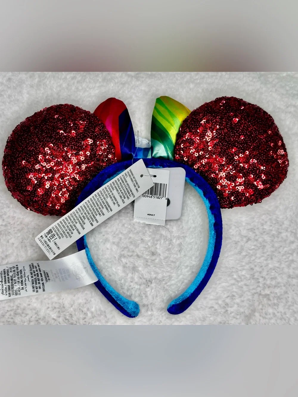 Disney Epcot 40th Anniversary Minnie Mouse Ears Sequin Headband New with Tags